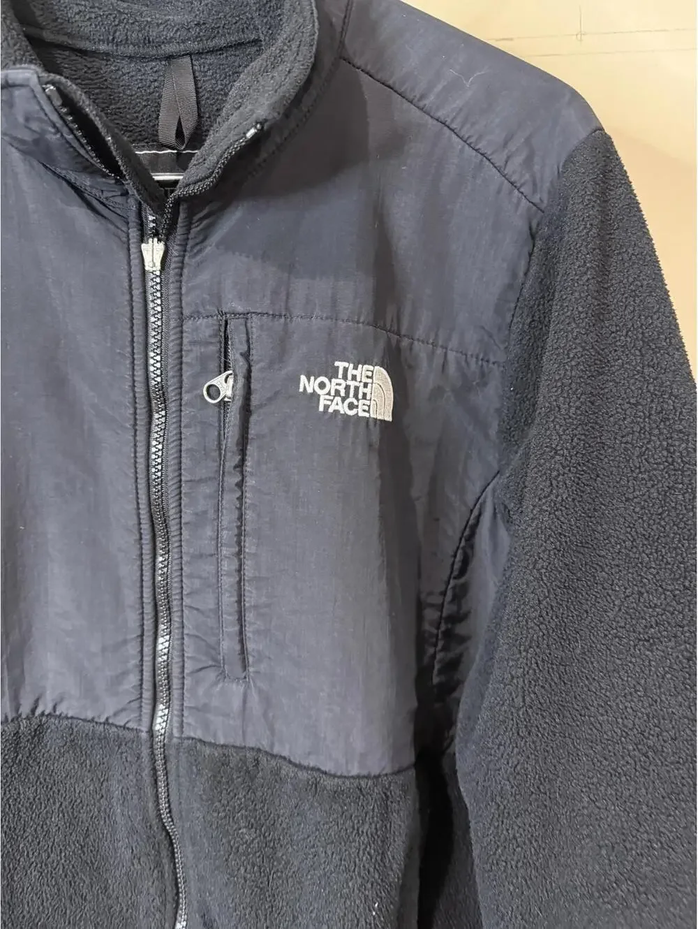 The North Face Men's Black Fleece Jacket with Chest Pocket Medium